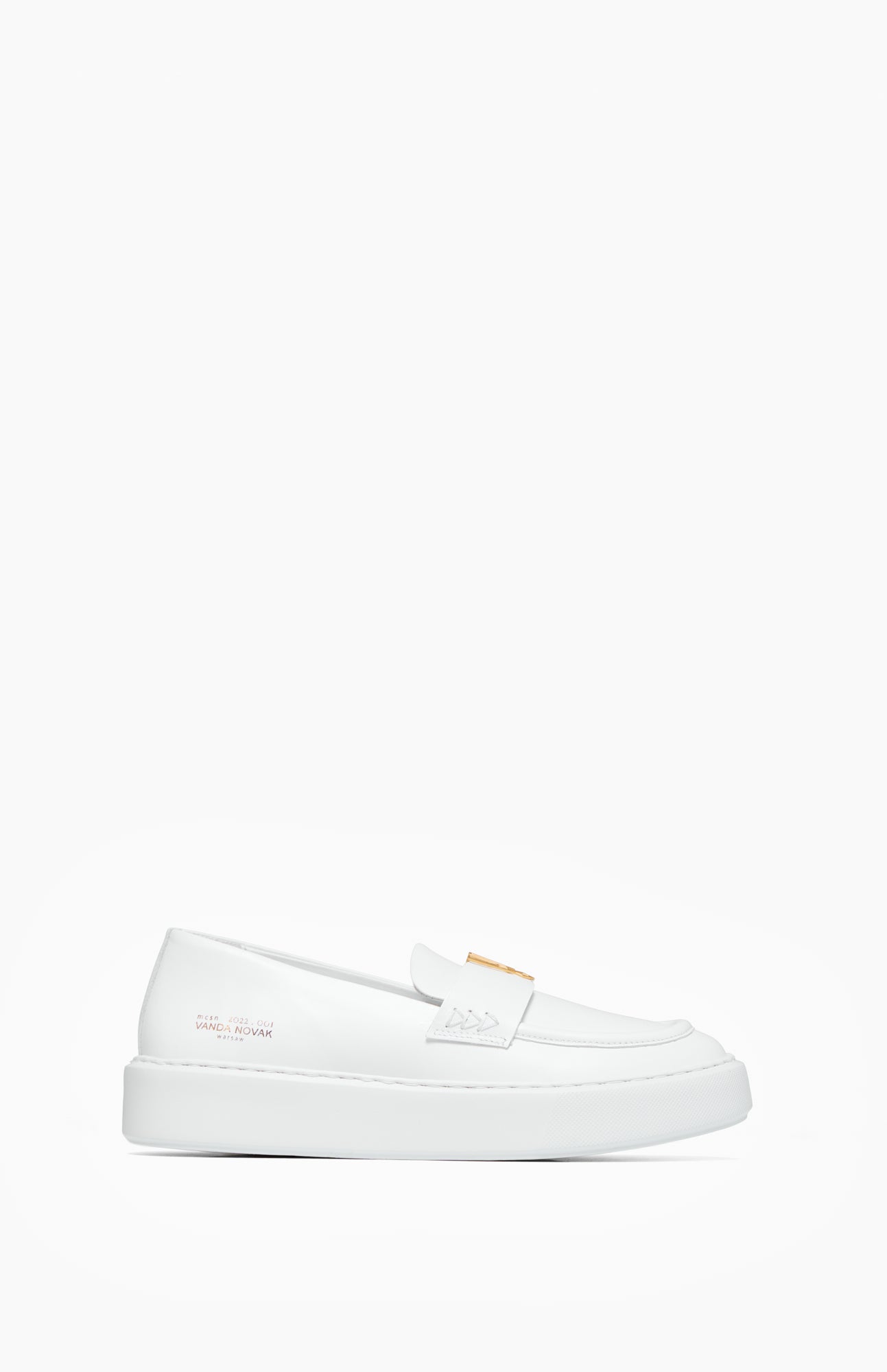 KAYLA WHITE Leather Chunky Sole Loafers
